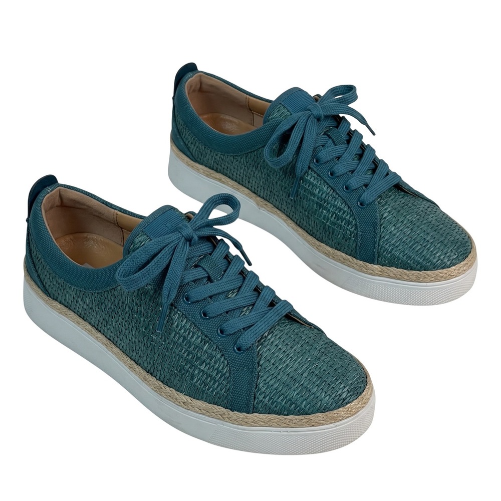 FitFlop Rally Woven Espadrille Sneakers Teal Blue BK9-641 Womens 7